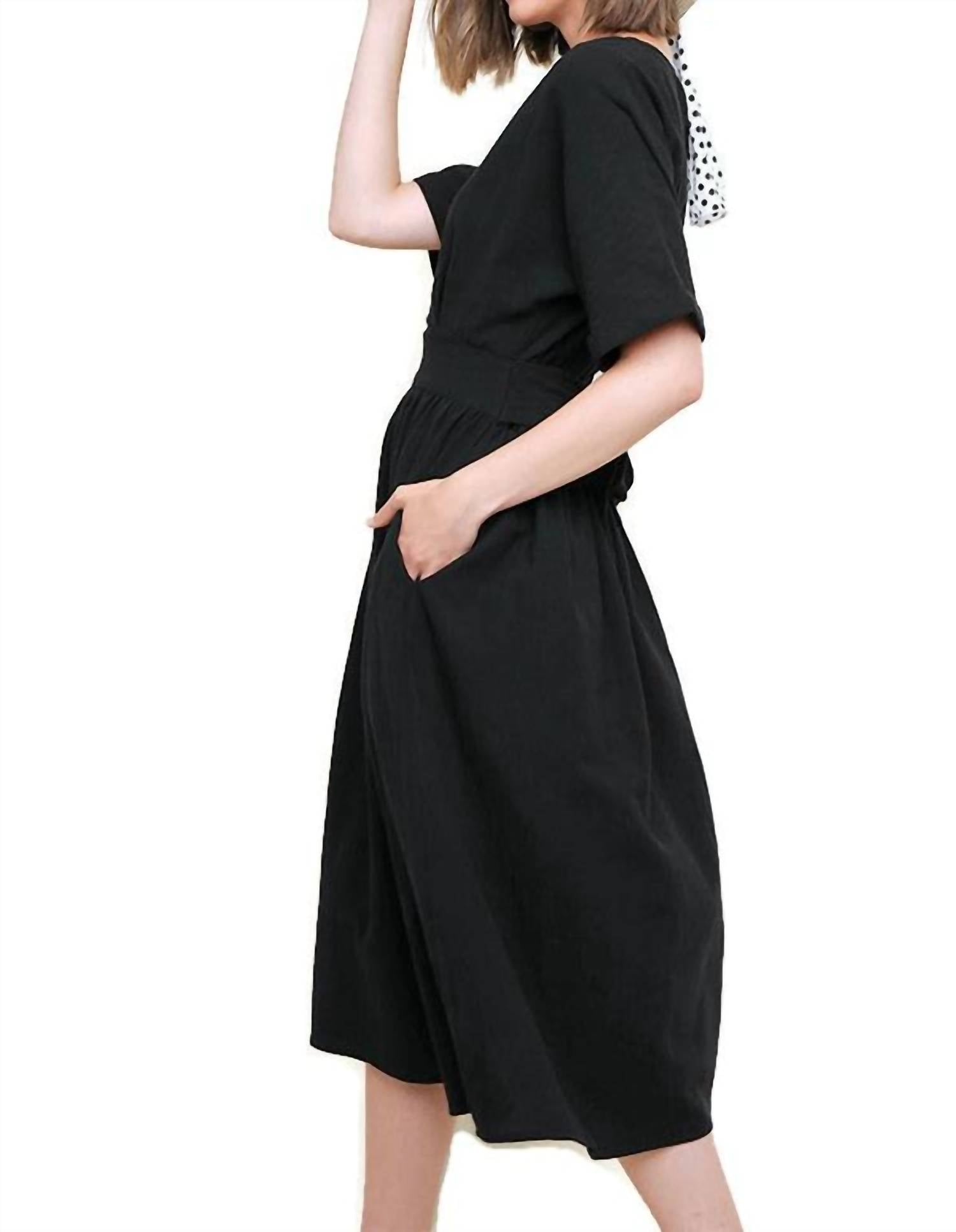 Umgee - Surplice Cotton Midi Dress