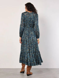 Apricot - Painterly Lurex Paisley Midi Dress