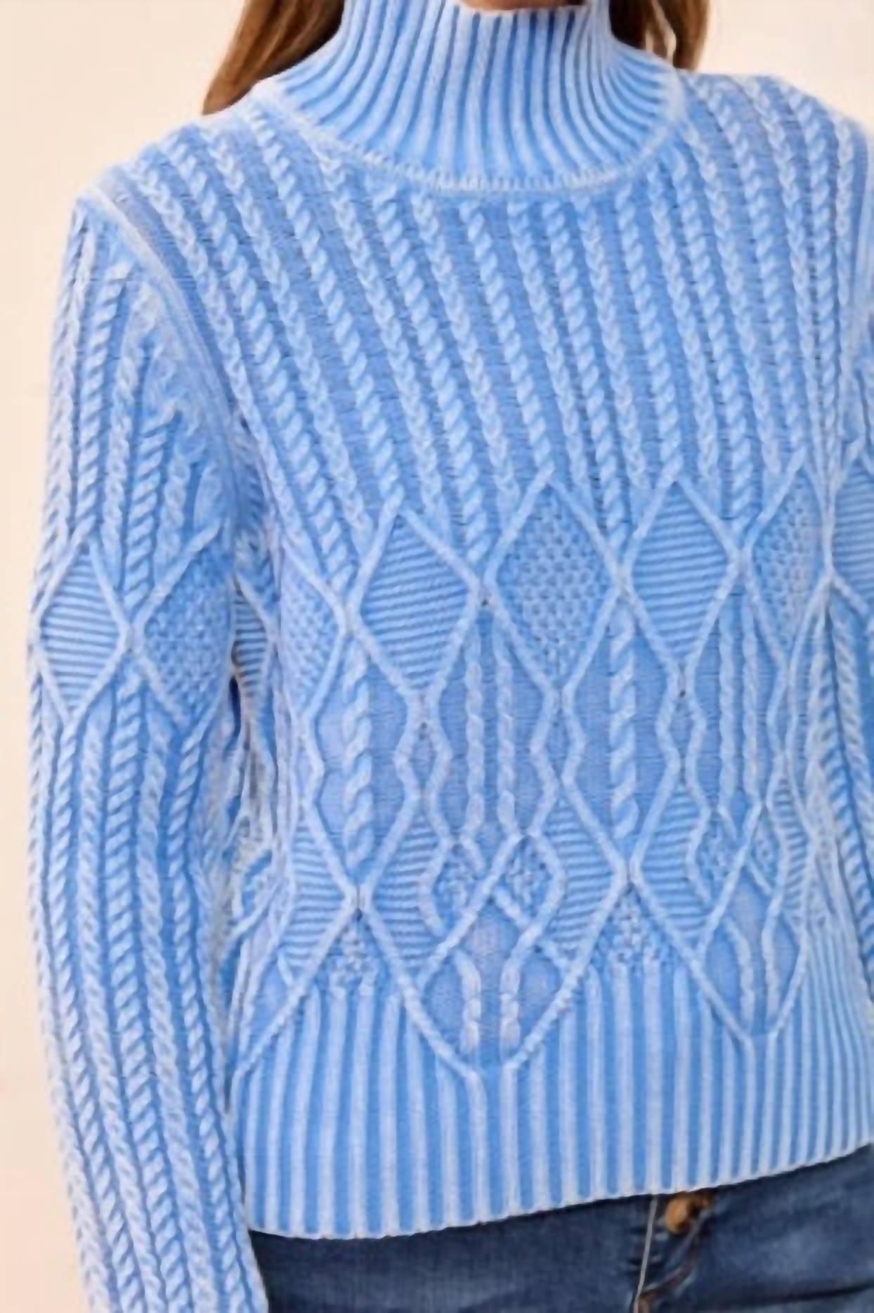 Tribal - Mock Neck Sweater With Special Wash