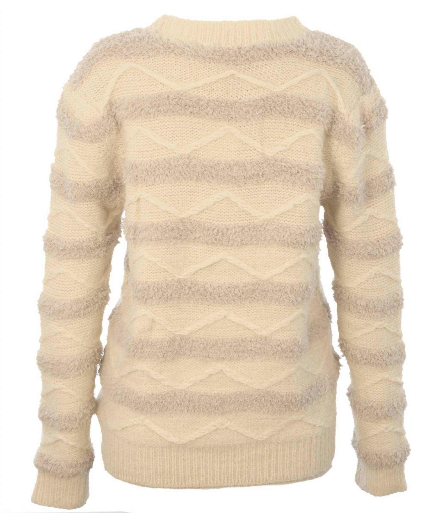 Fate By Lfd - Cowl Neck Chevron Knit Sweater
