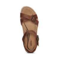Aetrex Women's Paula Platform Sandal in walnut - women's sandal - alternate view