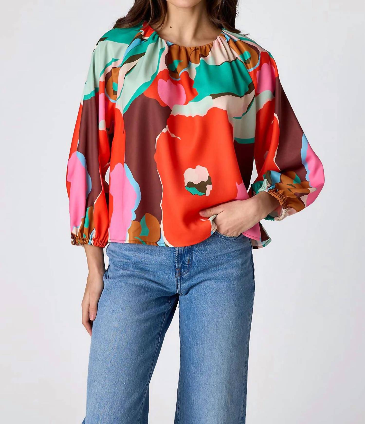 Crosby by Mollie Burch Claudia Crew Blouse in o keefe - women's blouse - view 4