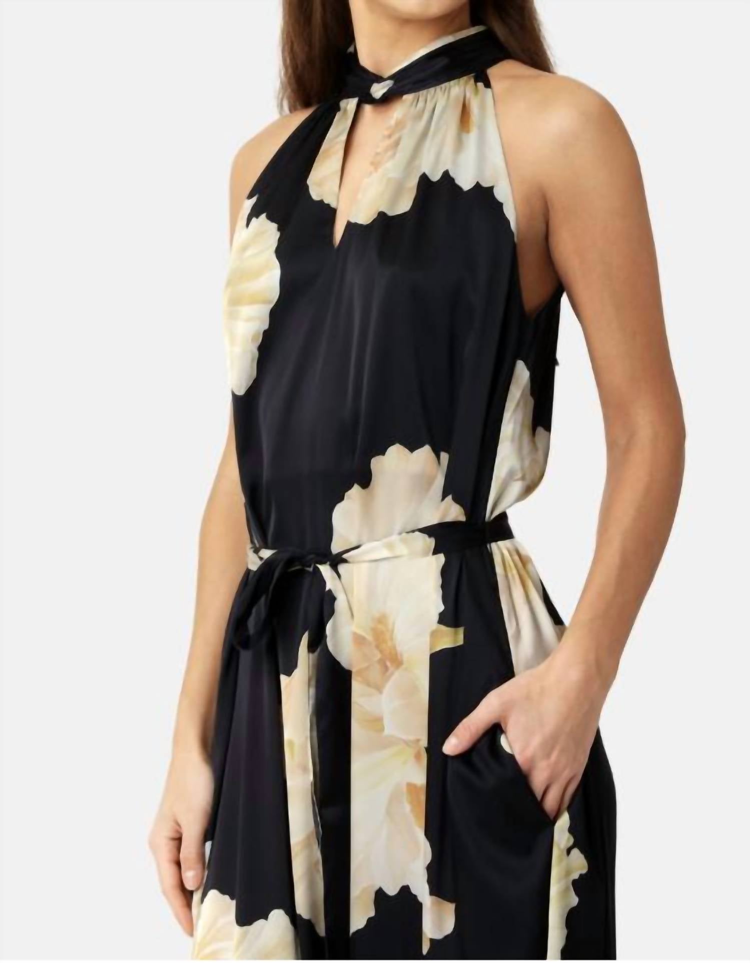Karmamia HEATHER SLEEVELESS DRESS in gold maxi flowe - women's dress - view 4