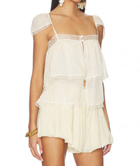 S/W/F - Lace Trim Babydoll Top