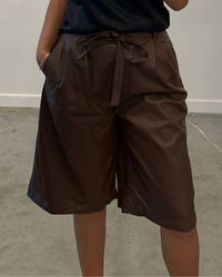 Mijeong Park - Vegan Leather Bermuda Shorts