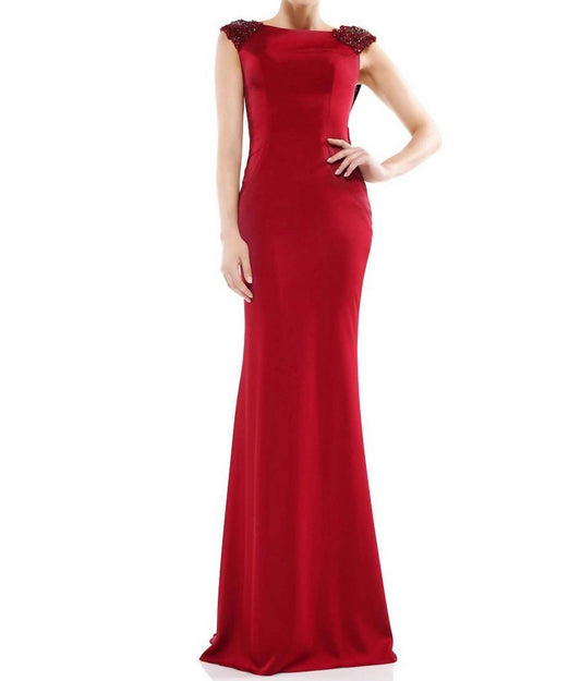 Colors Dress - Beaded Shoulder Gown