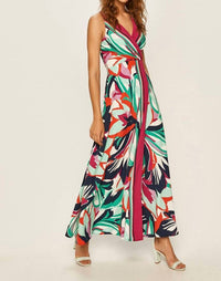 PINCH The Palm Cove Maxi Dress in navy teal - women's dress - detail view