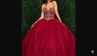 Karishma Creations Women's Prom Dress in red gold - women's dress