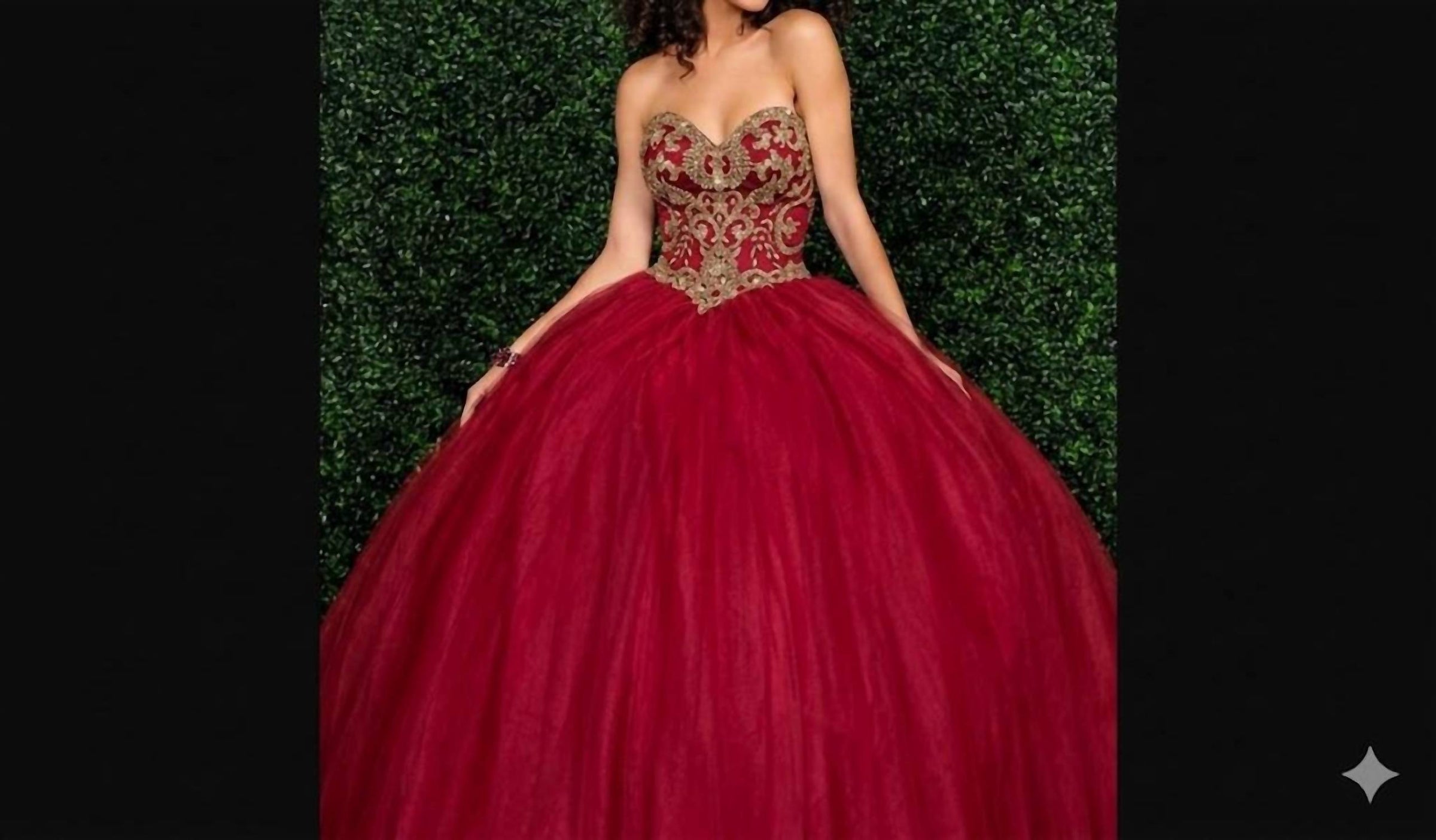Karishma Creations Women's Prom Dress in red gold - women's dress
