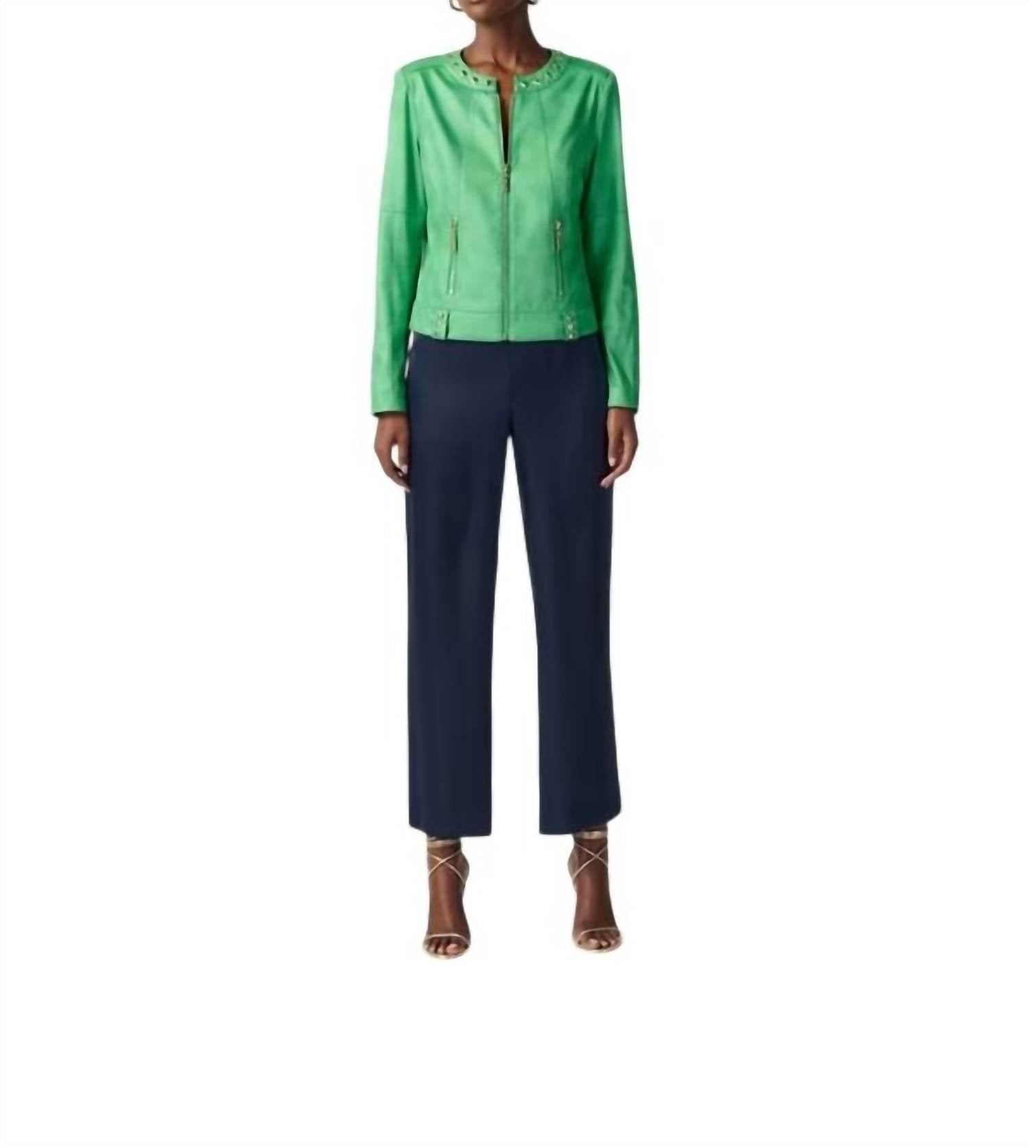 Joseph Ribkoff Zip Front Casual Jacket in island green - women's jacket
