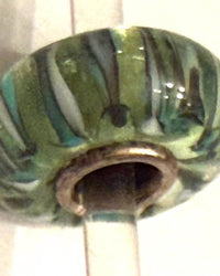 Trollbeads Women's Universal Charm Bead in unique green green stripes - women's item - detail view