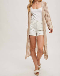 Bluivy - Open Knit Longline Cardigan