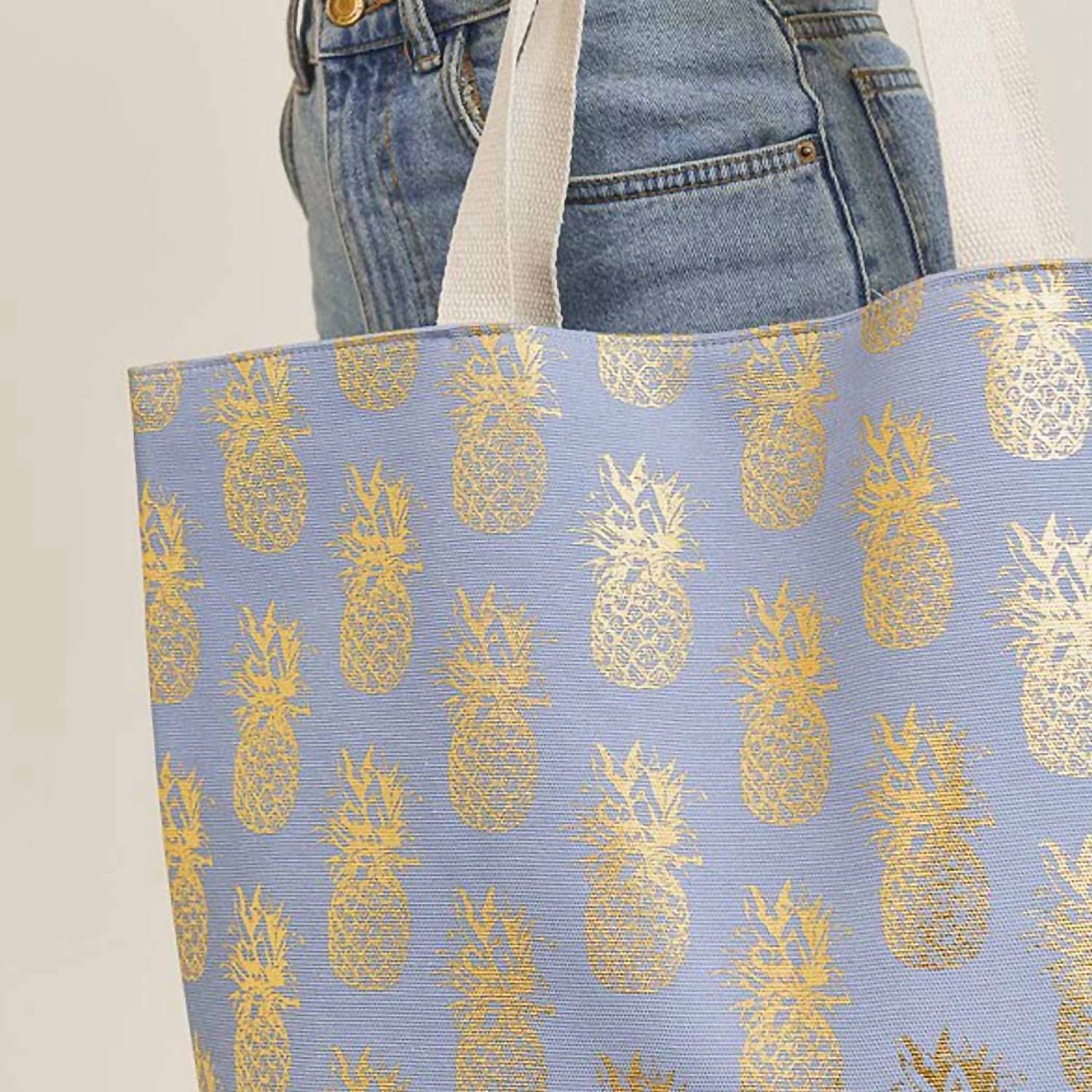 3Am By H&D Accessories - Women's Foil Pineapple Beach Tote Bag