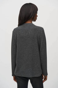 Joseph Ribkoff - Two-tone Color Block Textured Tunic