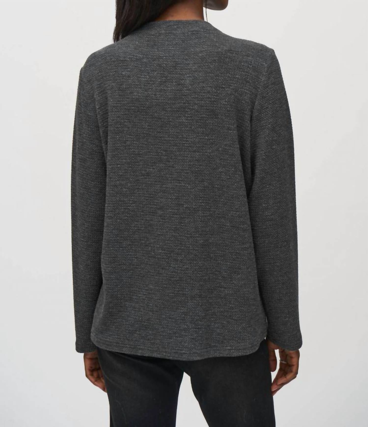 Joseph Ribkoff - Two-tone Color Block Textured Tunic