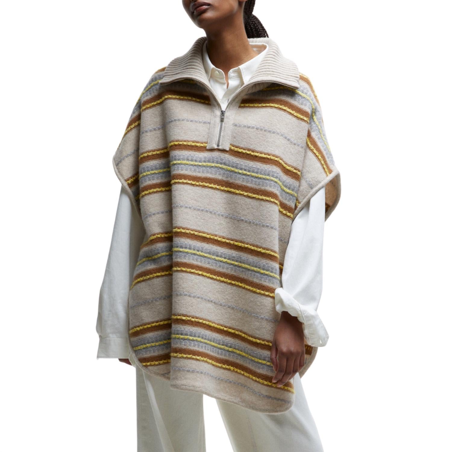 CLOSED Women's Turtle Neck Poncho in nude - women's sweater