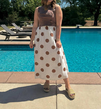 Blu Pepper - Timeless Charm Polka Dot Midi Dress