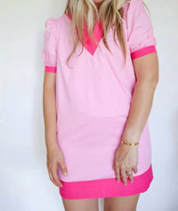 Tcec - Eloise Contrast Trim Puff Sleeve Mini Dress