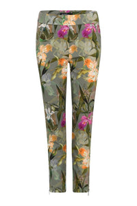 ROBELL Women's Nena Tropical Flowers Slim Fit Jean Pant in multi - women's pants