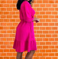 Mlle Gabrielle - Ruffle Hem Wrap Style Dress
