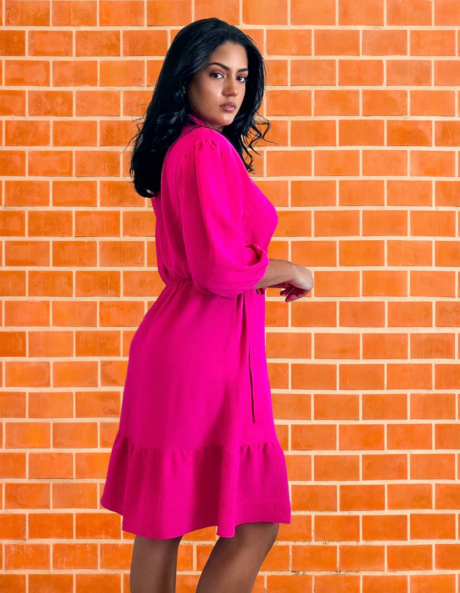 Mlle Gabrielle - Ruffle Hem Wrap Style Dress