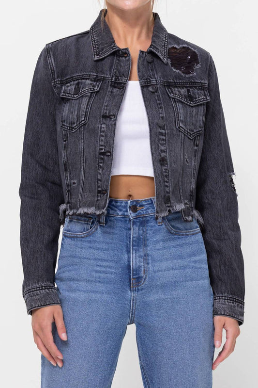 Katrina Destroyed Fitted Denim Jacket