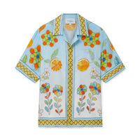 Casablanca Yoruba Flowers Silk Twill Shirt in blue multi - men's shirt - view 5