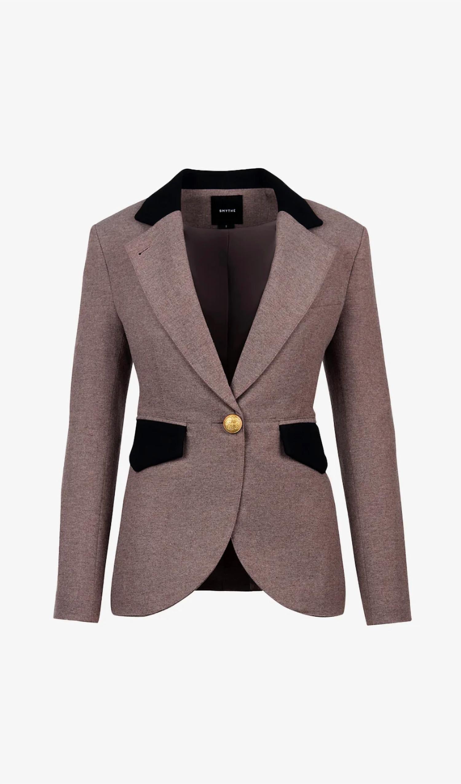 Smythe - Blocked Seamed Long Sleeve Blazer