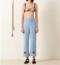 ALIX OF BOHEMIA Paige Swallow Pants in bluejay - women's pants - detail view