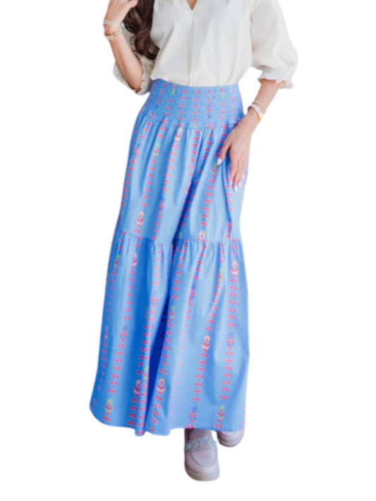 Karlie - Floral Vine Smock Maxi Skirt