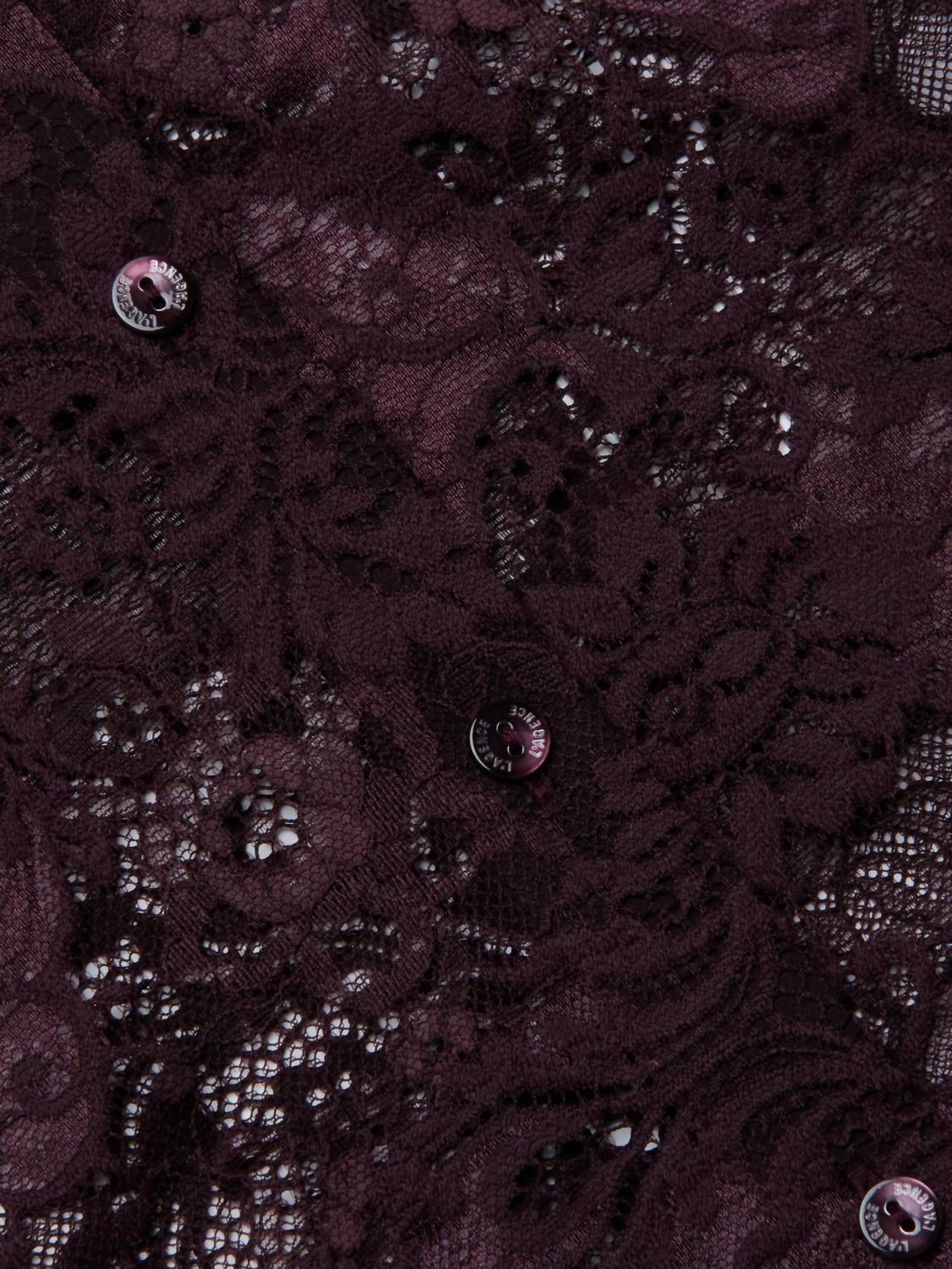 L'Agence Maia Lace Button Down Blouse in dark malbec - women's blouse - view 5