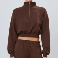 Eterne - Cropped Half-zip Sweatshirt