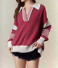 Peach Love - Stevie Oversized Collared Sweater