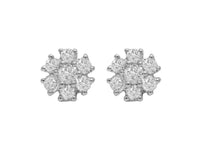 Diana M Jewels - 0.75 Cts Diamond Flower Stud Earrings