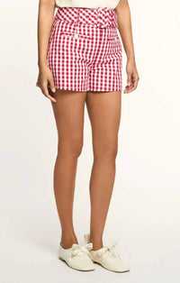 Cinq A Sept - Mini Gingham Denim Allie Shorts