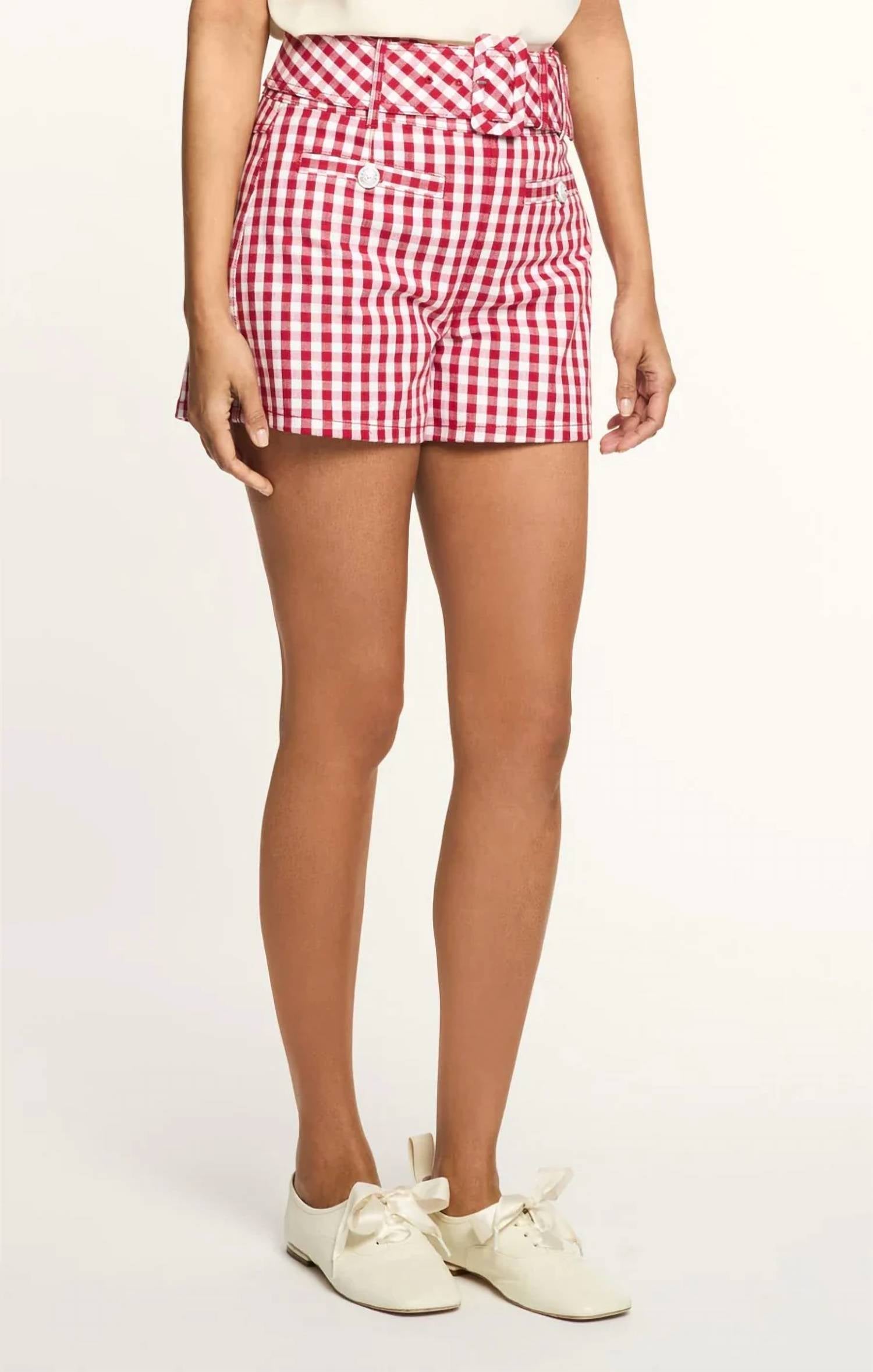 Cinq A Sept - Mini Gingham Denim Allie Shorts