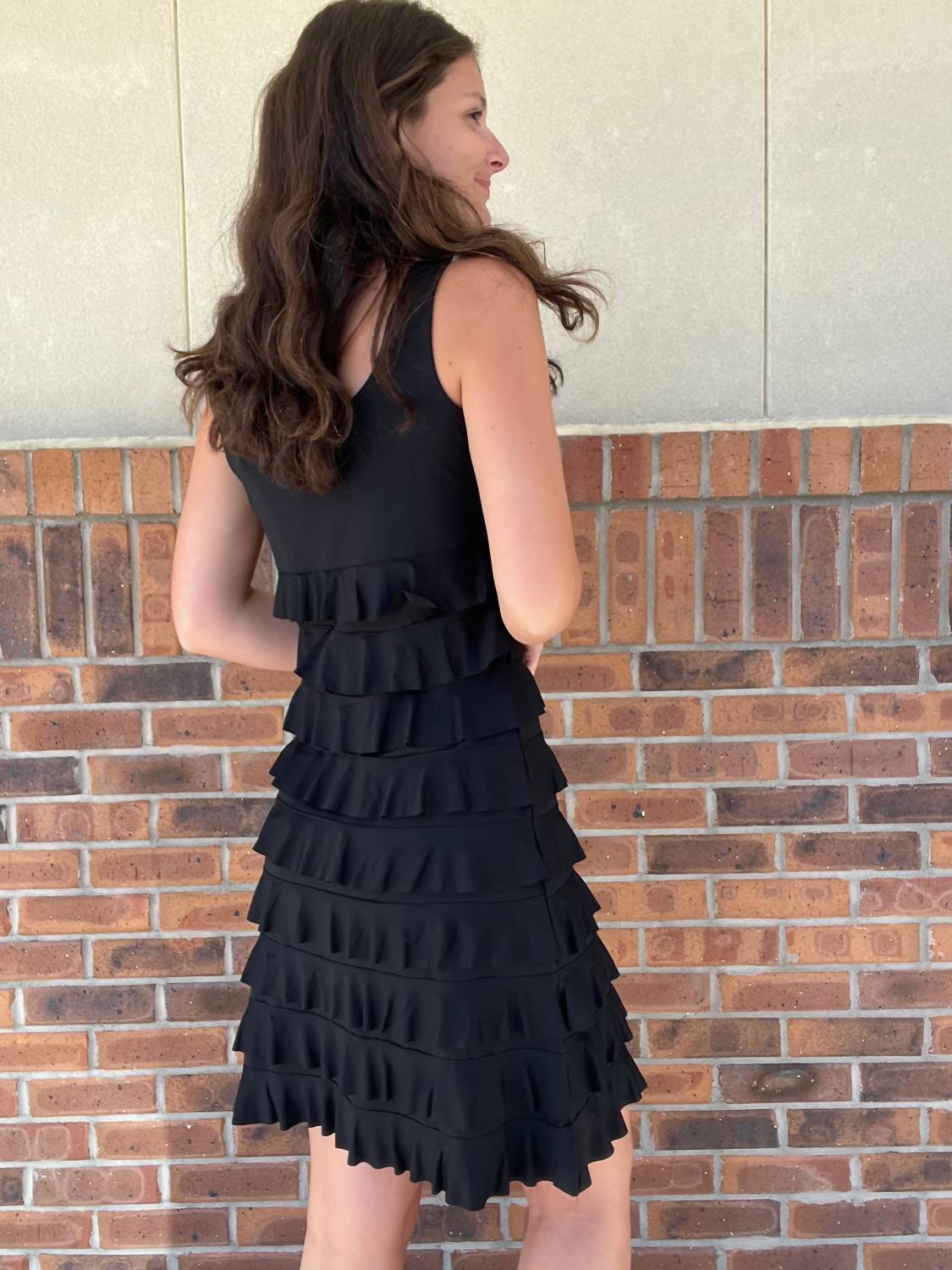 Lulu-B Sleeveless Cha Cha Layer Dress in black - women's dress - alternate view