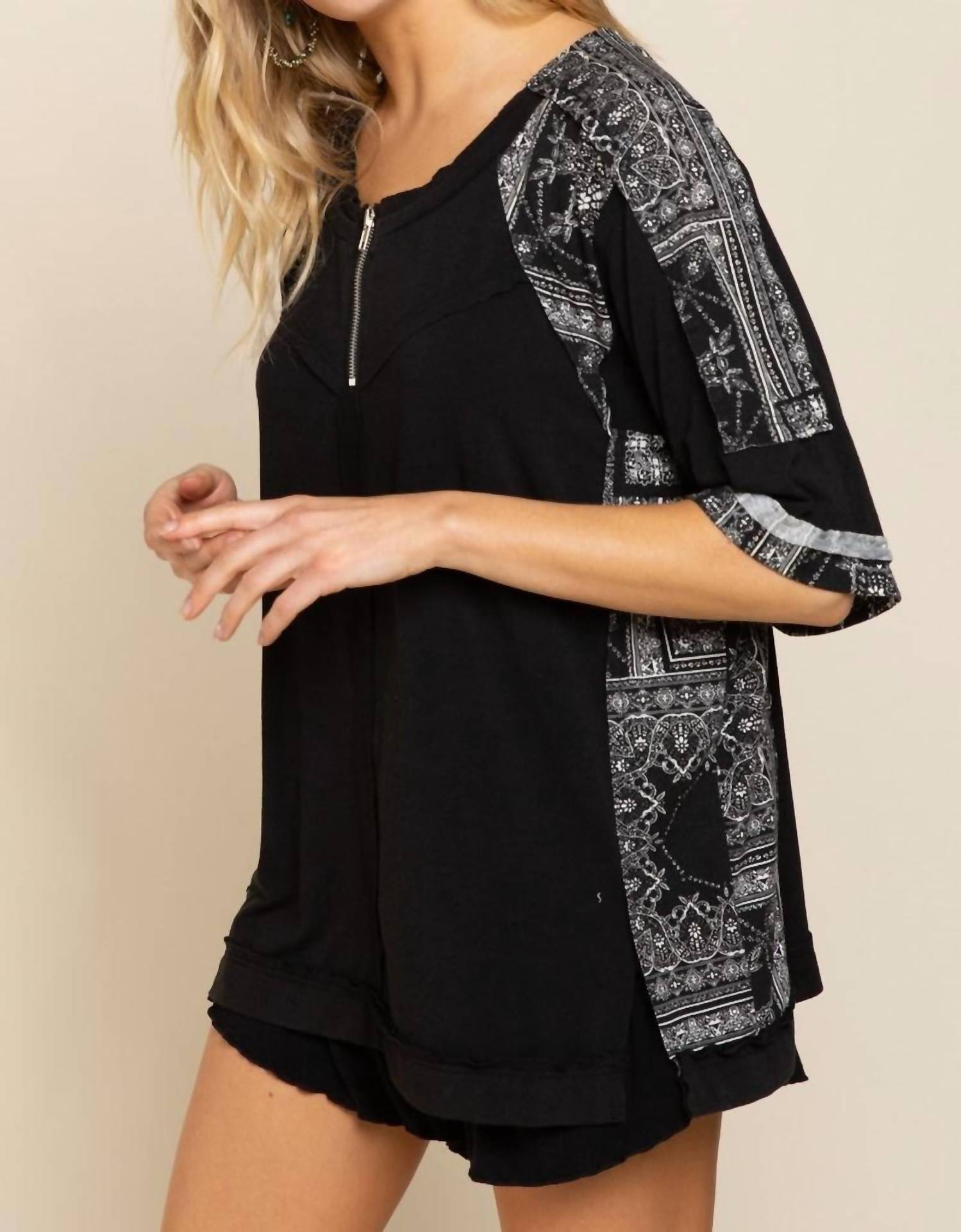 POL Not So Basic Knit Top in black - women's shirt - view 4