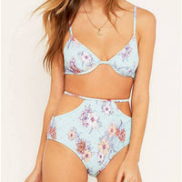 AMAZONIA SHIRRED FLORAL BIKINI TOP