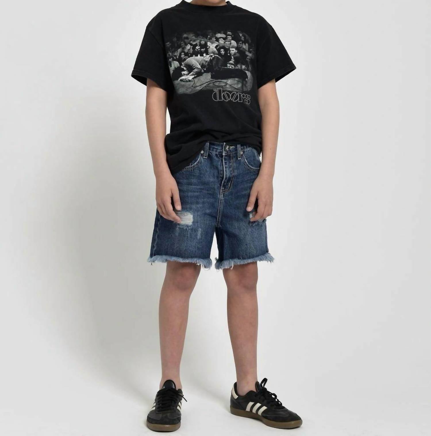 One Teaspoon - Kids Mr. Blacks Denim Shorts