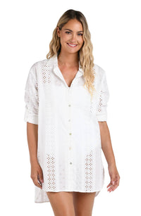 La Blanca - Eyelet Covers Camp Shirt