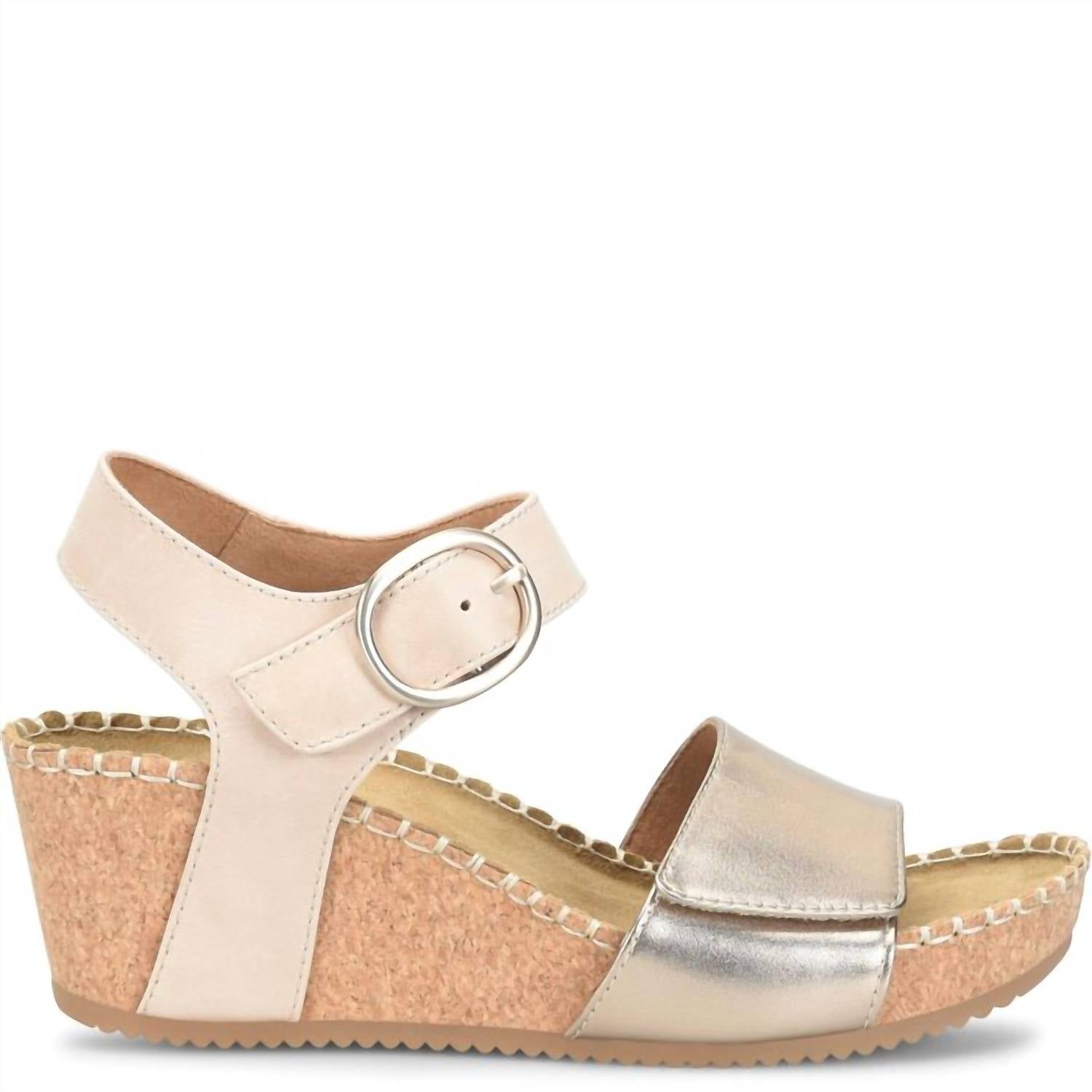 Comfortiva Women's Eldorah Sandal - Wide in gold beige - women's sandal - detail view