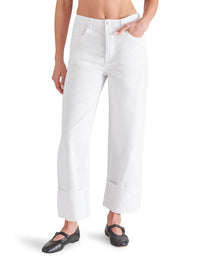 STEVE MADDEN Noelie High Waist Ankle Wide Leg Jeans in white - women's jeans