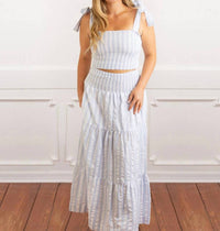 8 Oak Lane - Smocked Tie Top And Skirt Set
