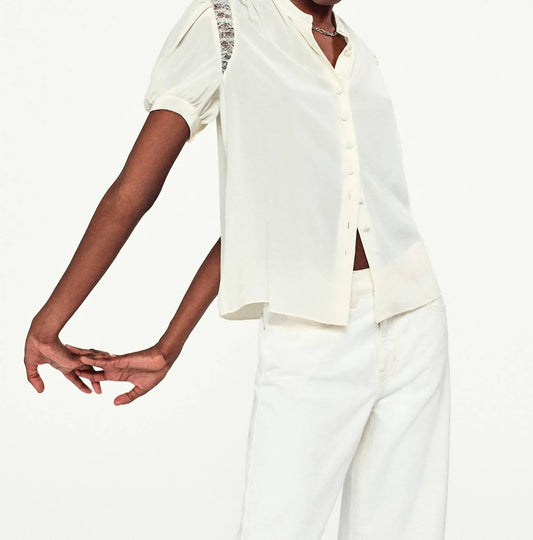 Frame - Lace Shoulder Inset Blouse