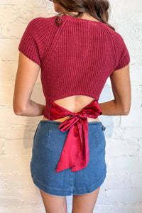 Adeline Selena Denim Wrap Skirt in blue - women's skirt - alternate view