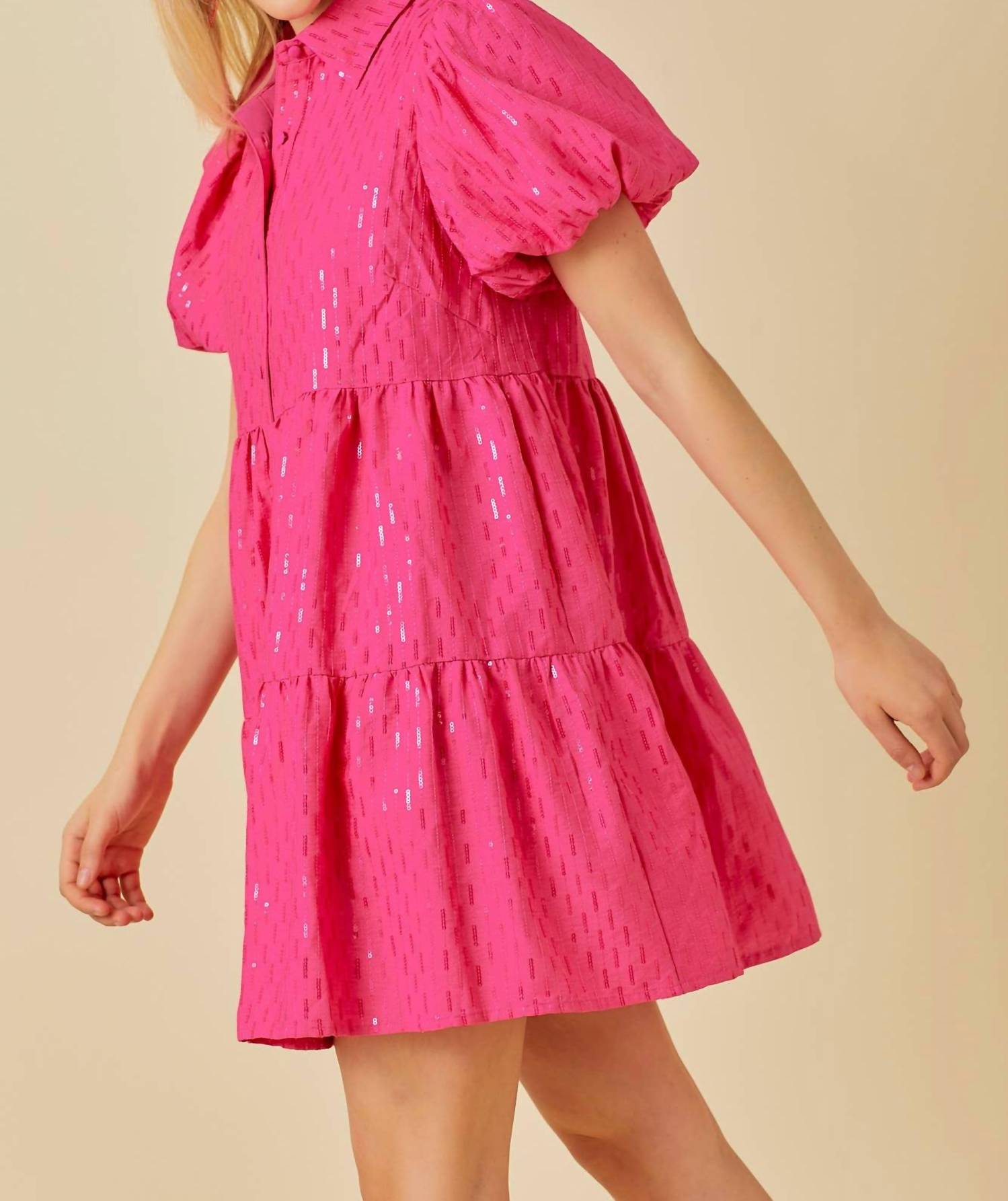 Main Strip - Sparkle Sequin Babydoll Dress