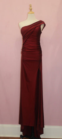 TANTRA Women's One Shoulder Evening Gown in burgundy - women's dress