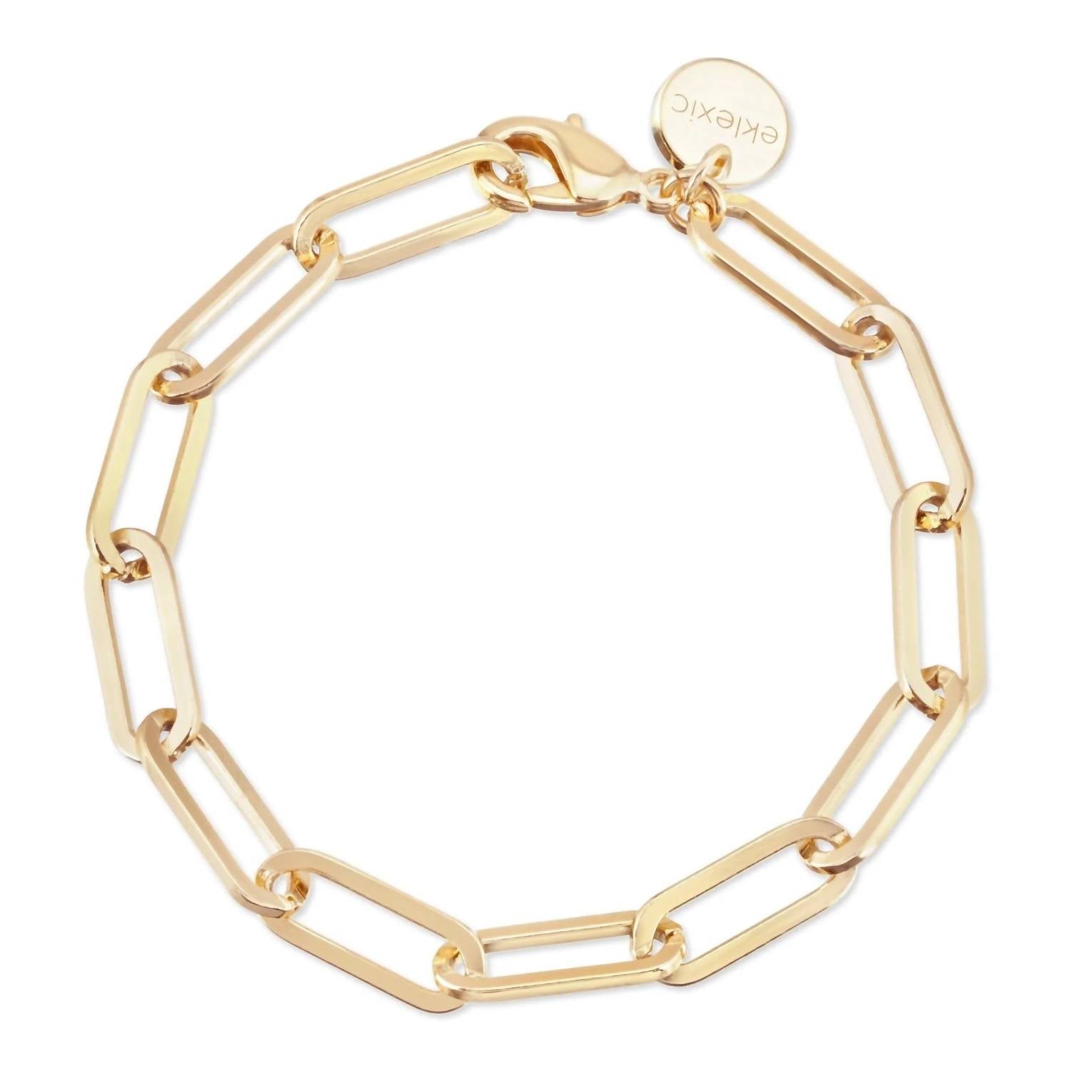 Eklexic - Women's Large Elongated Link Chain Anklet