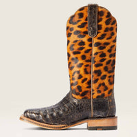 ARIAT Women's Donatella Brushed Caiman Leopard Hair-on Western Boot in brown chocolate - women's shoe - alternate view